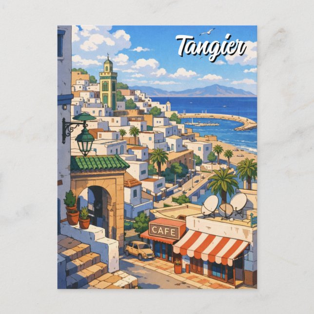 Reise nach Tanger Marokko Postkarte (Vorderseite)
