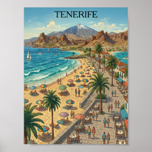 Reise nach Teneriffa Kanarische Inseln Spanien Vin Poster