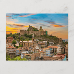 Reise nach Tiflis Georgien im Retro-Stil Gebäude S Postkarte