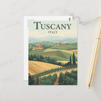 Reise nach Toskana Italien Retro Landschaft  Postkarte