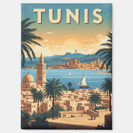 Reise nach Tunis Tunesien Vintage Magnet