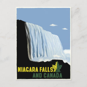 Reise nach Vintage Kanada und Niagara Falls Postkarte