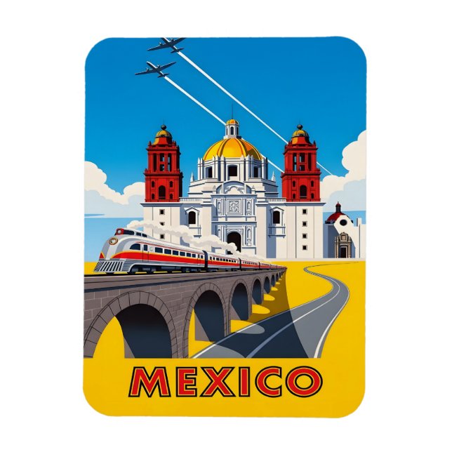 Reise nach Vintage-Mexiko Magnet (Vertikal)