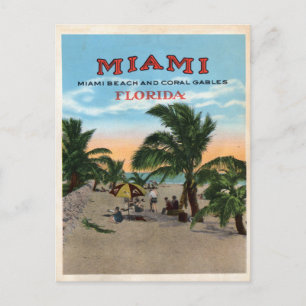 Reise nach Vintage Miami und Coral Gables Florida Postkarte