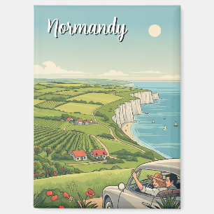 Reise nach Vintage Normandie Frankreich Magnet