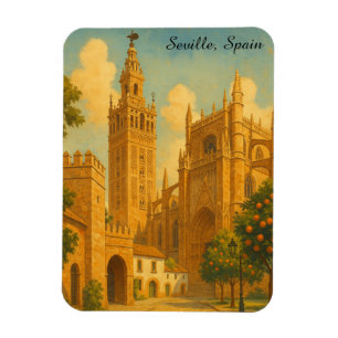 Reise nach Vintage-Sevilla Spanien Andalusien Magnet
