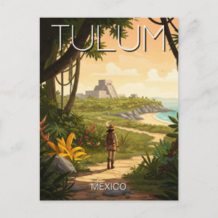 Reise nach Vintage Tulum Mexiko Postkarte