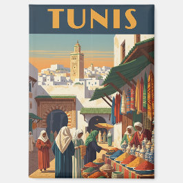 Reise nach Vintage Tunis Tunesien Magnet