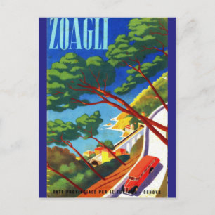 Reise nach Zoagli Genua Italien Europäischer Touri Postkarte