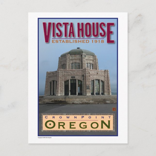 REISE-Oregon-Vista House- Postkarte (Vorderseite)