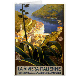 Reise-Plakat 1920 La-Rivieras Italienne Portofino