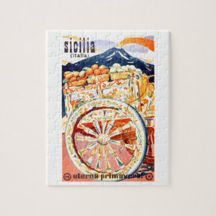 Reise-Plakat-ewiger Frühling 1947 Siziliens