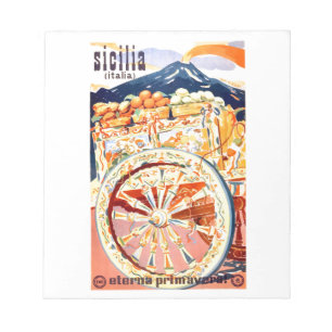 Reise-Plakat-ewiger Frühling 1947 Siziliens Notizblock