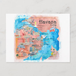 Reise-Plakat-Kartenpostkarte Havanas Kuba Postkarte