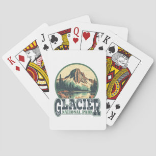 Reise-Postkarte aus dem Glacier-Nationalpark im Vi Spielkarten