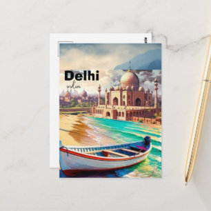 Reise-Postkarte Delhi Indien, Delhi-Postkarte, Ind Postkarte