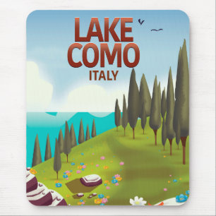 Reise-Postkarte für den Comer See Italien. Mousepad