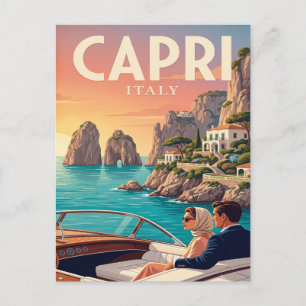 Reise-Postkarte im Vintage-Stil Capri Italien Postkarte