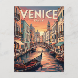 Reise-Postkarte im Vintage-Stil | Venedig Italien Postkarte