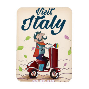Reise-Postkarte Italien im Stil alter Cartoons. Magnet