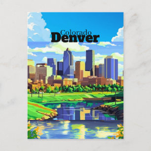 Reise-Postkartengestaltung Denver Colorado, Colora Postkarte