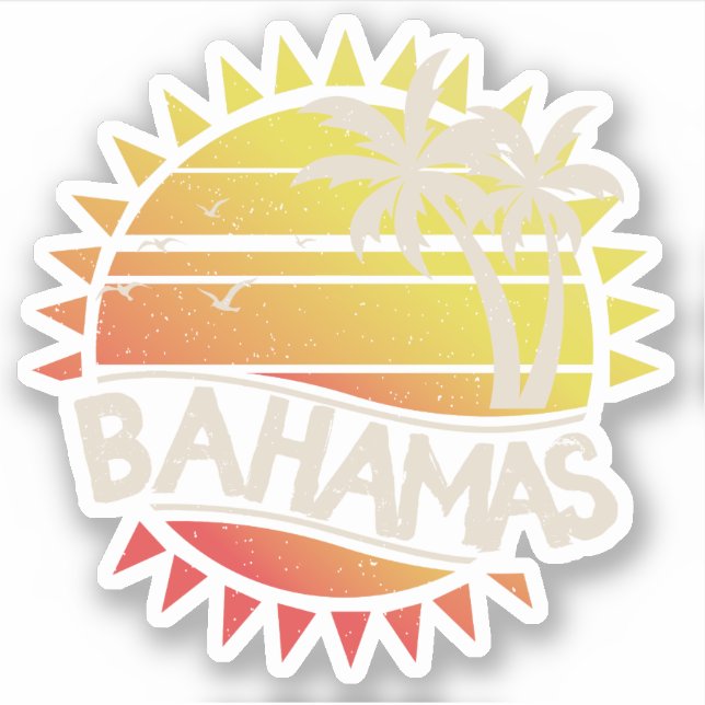 Reise Retro Bahamas Sticker Vintag Cruise (Vorderseite)