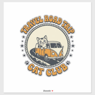 Reise Roadtrip Katze Haustierliebhaber Shirt Kunst Aufkleber