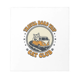 Reise Roadtrip Katze Haustierliebhaber Shirt Kunst Notizblock
