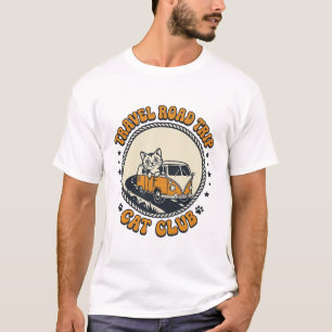 Reise Roadtrip Katze Haustierliebhaber-Shirt Kunst T-Shirt