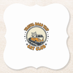 Reise Roadtrip Katze Haustierliebhaber Shirt Kunst Untersetzer
