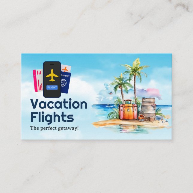 Reise Sommerurlaub | Passport-Flugzeug Visitenkarte (Vorderseite)