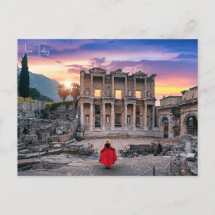 Reise Stadt Izmir Türkei Ephesus Akropolis im Vint Postkarte