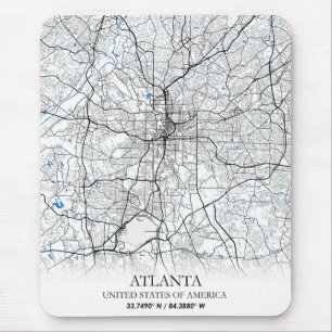 Reise-Stadtplan Atlanta Georgia USA Mousepad