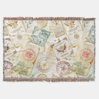 Reise-Stempel-Muster im Vintage-Stil (7) Decke