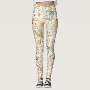 Reise-Stempel-Muster im Vintage-Stil (7) Leggings