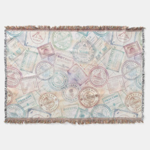 Reise-Stempel-Muster im Vintage-Stil (8) Decke