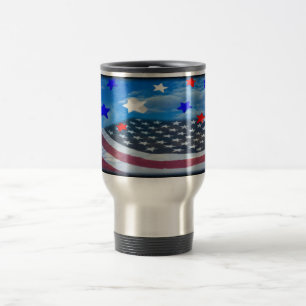 Reise-Tasse der amerikanischen Flagge der Reisebecher