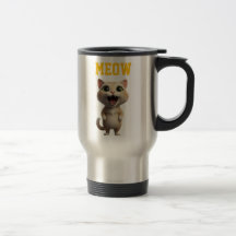 Reise-Tasse 'Meow Cute Cat'