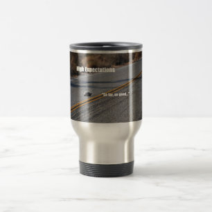 Reise-Tasse mit hohen Erwartungen Reisebecher
