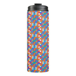 Reise-Tasse mit lebendigem geometrischem Muster Thermosbecher