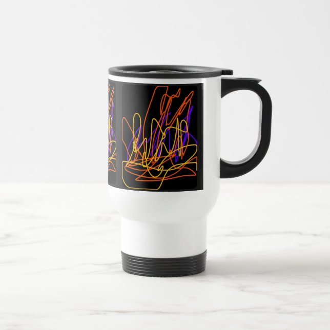 Reise/ Tasse Modernes Neondesign bunt (Rechts)