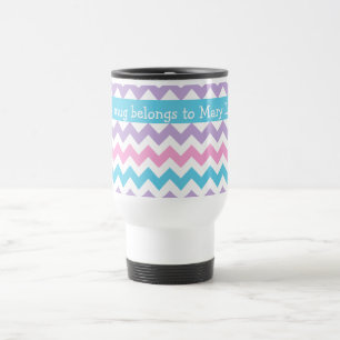 Reise-Tasse, Pastellfarbene Chevrons Reisebecher