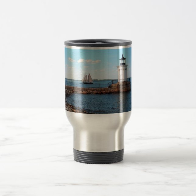 Reise-Tasse Wanzen-helle Leuchtturm-Portlands Reisebecher (Mittel)