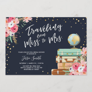 Reise Thema Brautdusche Einladung Miss zu Frau.