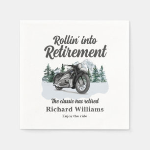 Reise-Thema Ruhestand Klassisches Motorrad Rollen Serviette