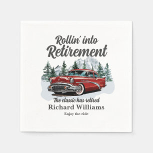 Reise-Thema Ruhestand Klassisches Retro-Auto Rolle Serviette