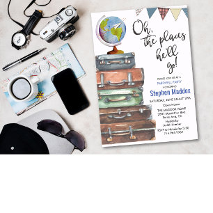 Reise-Themen-Einladung zur Abschiedsparty für Männ Einladung