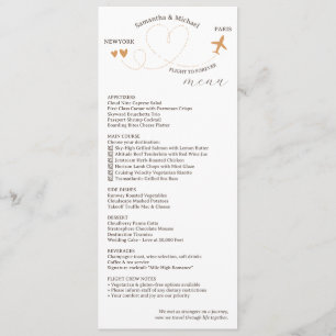 Reise-Themen-Hochzeitsempfang-Abendessen Menükarte
