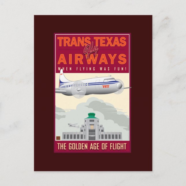 REISE-Trans Texas Airways- Postkarte (Vorderseite)
