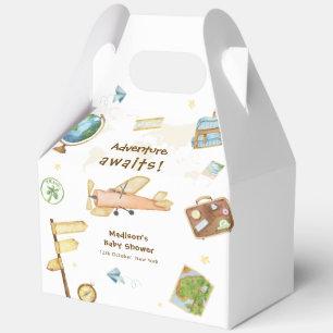 Reise um die Welt Flugzeug Baby Shower Geschenkschachtel